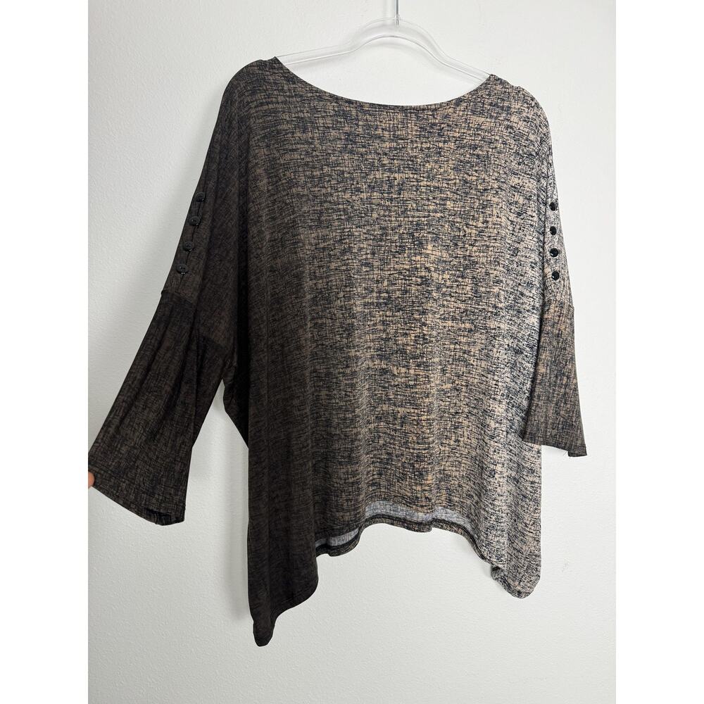 Clara Sunwoo Tunic Top Womens XL Relaxed Dolman Sleeve Jersey Fall Colors